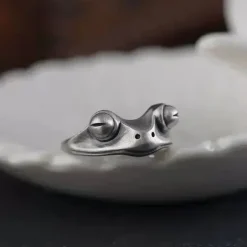 Rings*Boogzel Clothing Goblincore Frog Ring Silver