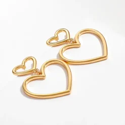 Earrings*Boogzel Clothing Heart Earrings Gold
