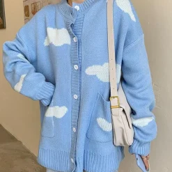 Knit Cardigans|Sweaters*Boogzel Clothing Gone Dreaming Cloud Cardigan Blue