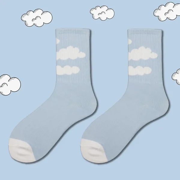 Socks*Boogzel Clothing Gone Dreaming Cloud Socks Blue