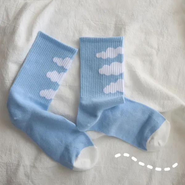 Socks*Boogzel Clothing Gone Dreaming Cloud Socks Blue