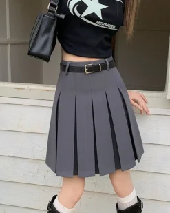 Skirts*Boogzel Clothing Good Manners Knee-Length Pleated Skirt