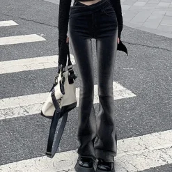 Jeans*Boogzel Clothing Gradient Skinny Flare Jeans Black