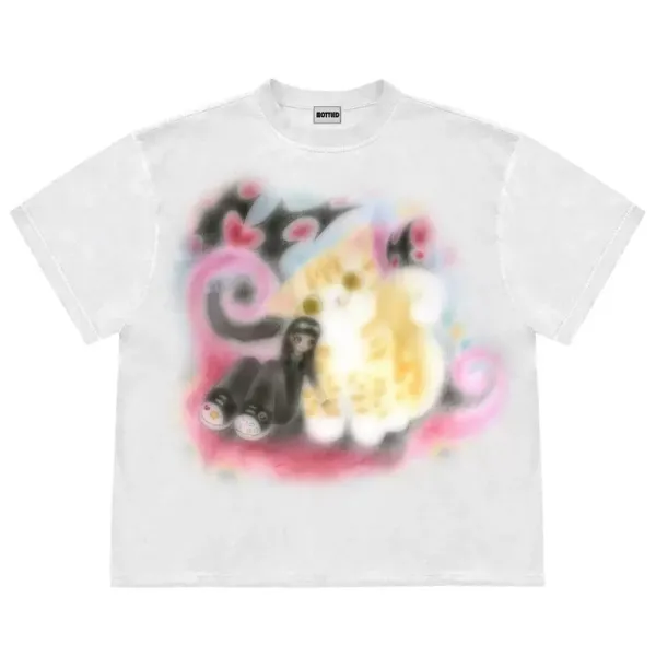 Aesthetic T-Shirts & Graphic Tees*Boogzel Clothing Graffiti Dreams Cat Shirt