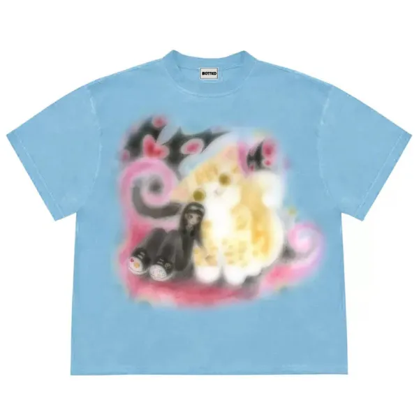 Aesthetic T-Shirts & Graphic Tees*Boogzel Clothing Graffiti Dreams Cat Shirt