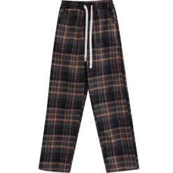 Pants & Trousers*Boogzel Clothing Grandma Aesthetic Cozy Plaid Trousers Blue/brown
