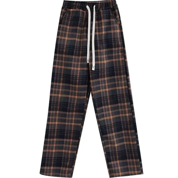 Pants & Trousers*Boogzel Clothing Grandma Aesthetic Cozy Plaid Trousers Blue/brown