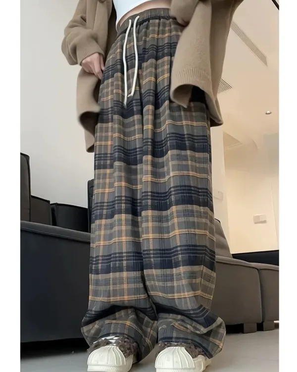 Pants & Trousers*Boogzel Clothing Grandma Aesthetic Cozy Plaid Trousers Blue/brown