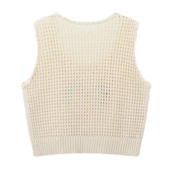 Knit Vests|Crop Tops*Boogzel Clothing Grandmacore Cropped Knit Vest Beige