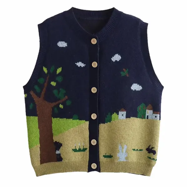 Knit Vests*Boogzel Clothing Grandma's House Button Up Vest