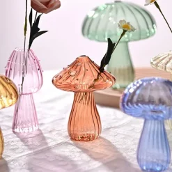 Flower Vases|Aesthetic Room Decor*Boogzel Clothing Grandma's House Nordic Mushroom Glass Vase