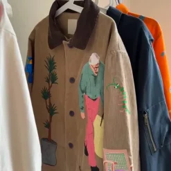 Coats & Jackets*Boogzel Clothing Grandpa Aesthetic Corduroy Jacket Brown