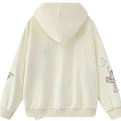 Hoodies*Boogzel Clothing Greek-Roman Art Embroidery Aesthetic Hoodie Beige