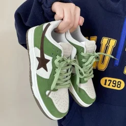 Classics|Aesthetic Sneakers*Boogzel Clothing Green & Black Aesthetic Star Sneakers Green/black