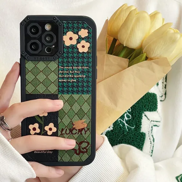 Iphone Cases*Boogzel Clothing Green Argyle Patchwork iPhone Case