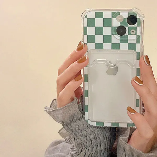 Iphone Cases*Boogzel Clothing Plaid Photo Holder iPhone Case Green