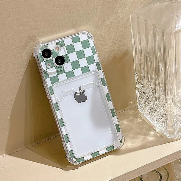 Iphone Cases*Boogzel Clothing Plaid Photo Holder iPhone Case Green