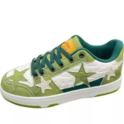 Classics|Aesthetic Sneakers*Boogzel Clothing Star Sneakers Green