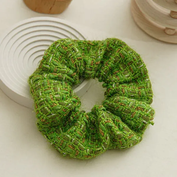 Hair Accessories*Boogzel Clothing Tweed Scrunchie Green