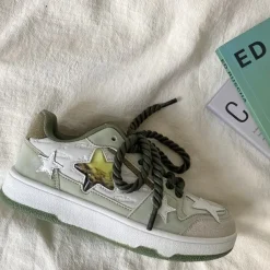Aesthetic Sneakers*Boogzel Clothing Clear Star Sneakers Grey