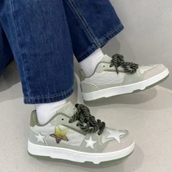 Aesthetic Sneakers*Boogzel Clothing Clear Star Sneakers Grey