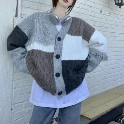 Knit Cardigans*Boogzel Clothing Fringe Grandma Cardigan Grey