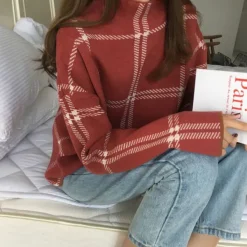 Sweaters*Boogzel Clothing Grid Lounge Sweater
