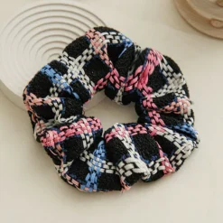 Hair Accessories*Boogzel Clothing Grid Tweed Scrunchie Black