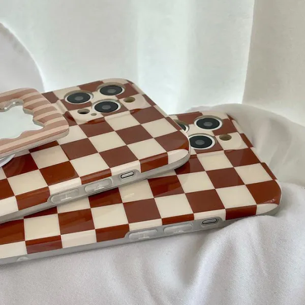 Iphone Cases*Boogzel Clothing Groovy Mirror Checker iPhone Case Brown