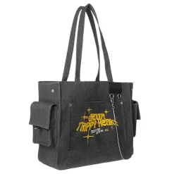 Bags & Purses*Boogzel Clothing Groovy Trippy Heart Tote Bag DarkGrey