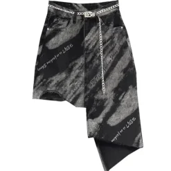 Skirts*Boogzel Clothing Grunge Aesthetic Asymmetric Skirt Black