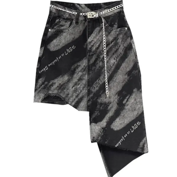 Skirts*Boogzel Clothing Grunge Aesthetic Asymmetric Skirt Black
