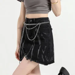 Skirts*Boogzel Clothing Grunge Aesthetic Denim Skirt Black