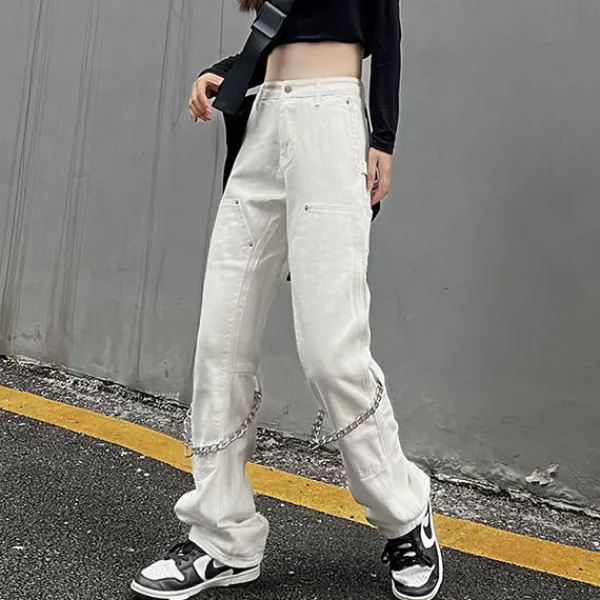 Jeans*Boogzel Clothing Grunge Aesthetic Chain Jeans