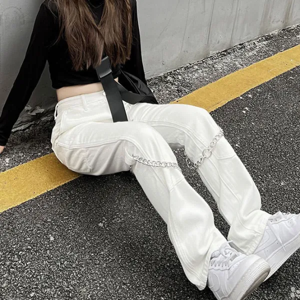 Jeans*Boogzel Clothing Grunge Aesthetic Chain Jeans