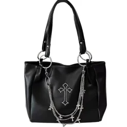 Bags & Purses*Boogzel Clothing Grunge Aesthetic Cross Tote Bag Black