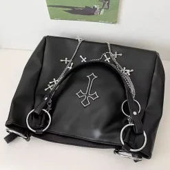 Bags & Purses*Boogzel Clothing Grunge Aesthetic Cross Tote Bag Black
