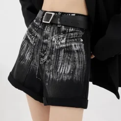 Shorts*Boogzel Clothing Grunge Aesthetic Denim Shorts Black