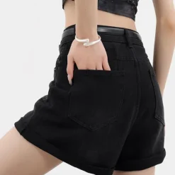Shorts*Boogzel Clothing Grunge Aesthetic Denim Shorts Black