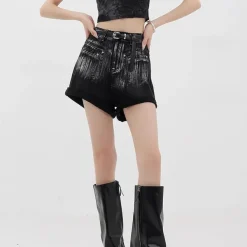Shorts*Boogzel Clothing Grunge Aesthetic Denim Shorts Black