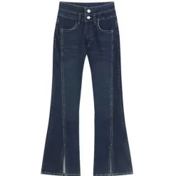 Jeans*Boogzel Clothing Grunge Aesthetic Flare Jeans Blue