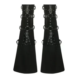 Other*Boogzel Clothing Grunge Aesthetic Flare Leg Warmers Black