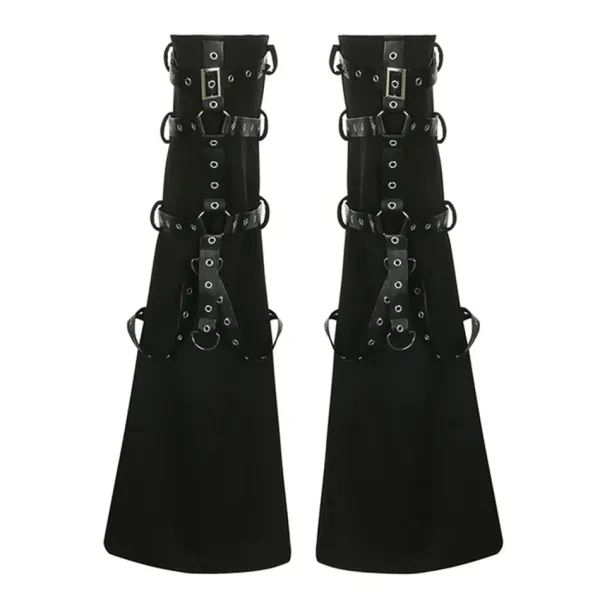 Other*Boogzel Clothing Grunge Aesthetic Flare Leg Warmers Black