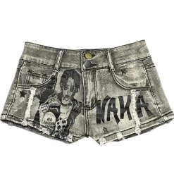 Mens*Boogzel Clothing Grunge Aesthetic Micro Jorts Grey