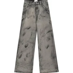 Jeans*Boogzel Clothing Grunge Aesthetic Wide-Leg Jeans in Grey