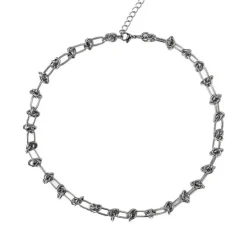 Necklaces & Chokers*Boogzel Clothing Grunge Aesthetic Wire Choker Silver