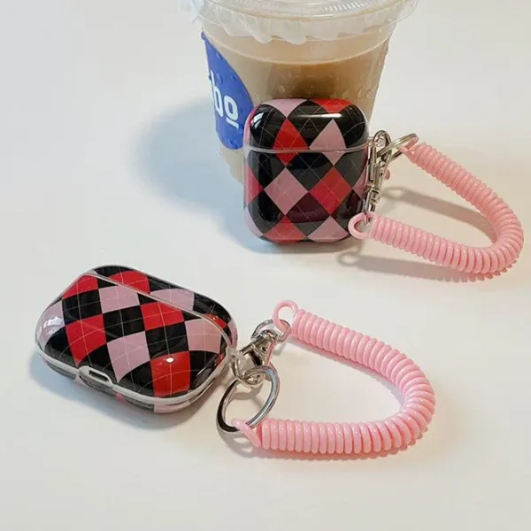 Iphone Cases*Boogzel Clothing Grunge Argyle AirPods Case Red/black