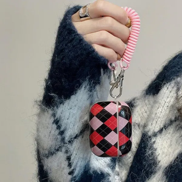 Iphone Cases*Boogzel Clothing Grunge Argyle AirPods Case Red/black
