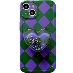 Iphone Cases*Boogzel Clothing Grunge Argyle Heart iPhone Case Purple/green