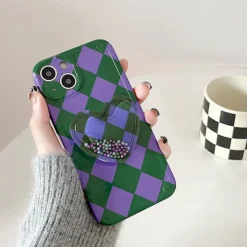 Iphone Cases*Boogzel Clothing Grunge Argyle Heart iPhone Case Purple/green